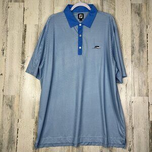 Footjoy Men’s Shirt Size 2XL Blue‎ Golf Short Sleeve Polo